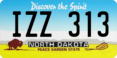 ND license plate IZZ313