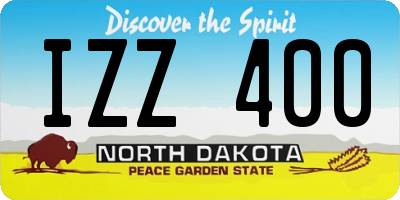 ND license plate IZZ400