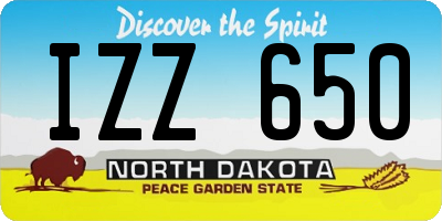 ND license plate IZZ650