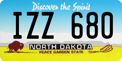 ND license plate IZZ680