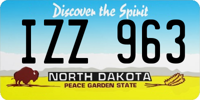 ND license plate IZZ963