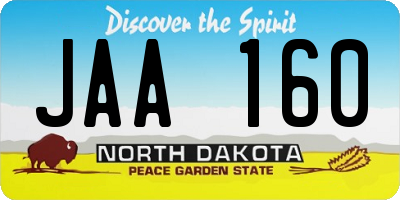 ND license plate JAA160