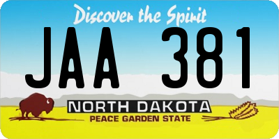 ND license plate JAA381