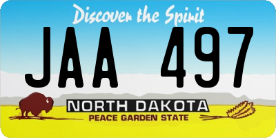 ND license plate JAA497