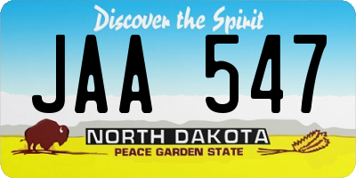 ND license plate JAA547