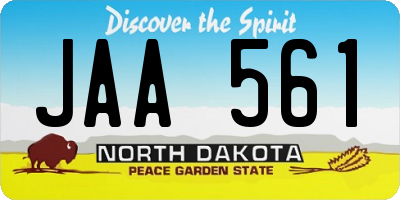 ND license plate JAA561