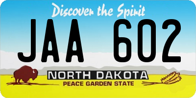 ND license plate JAA602