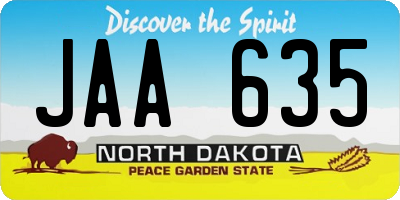 ND license plate JAA635