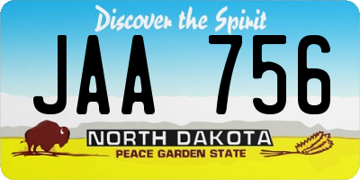 ND license plate JAA756