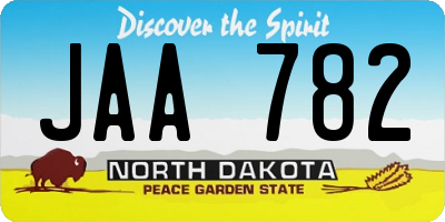 ND license plate JAA782