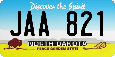 ND license plate JAA821