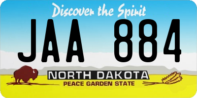 ND license plate JAA884