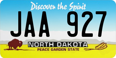ND license plate JAA927