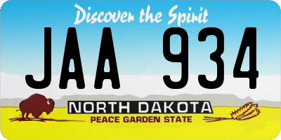 ND license plate JAA934