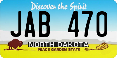 ND license plate JAB470