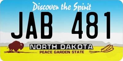 ND license plate JAB481