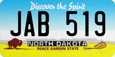 ND license plate JAB519