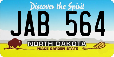 ND license plate JAB564