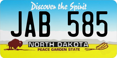ND license plate JAB585