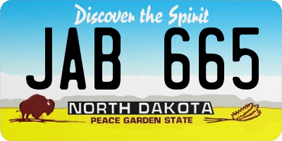 ND license plate JAB665