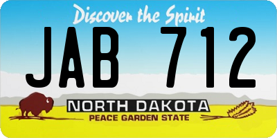 ND license plate JAB712