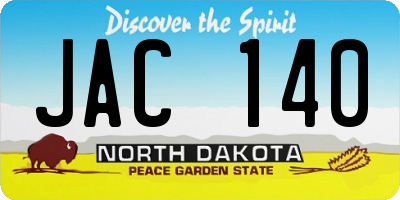 ND license plate JAC140