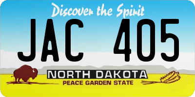 ND license plate JAC405