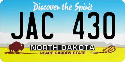 ND license plate JAC430