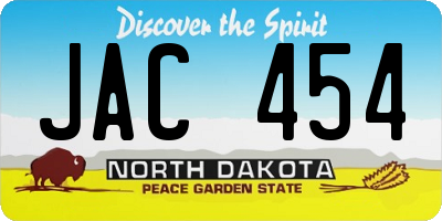 ND license plate JAC454