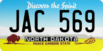 ND license plate JAC569