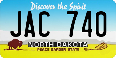 ND license plate JAC740