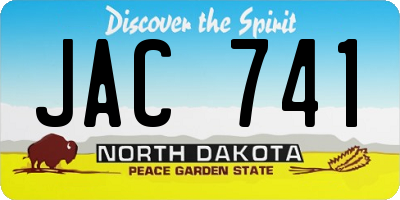 ND license plate JAC741