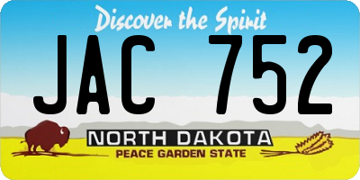 ND license plate JAC752