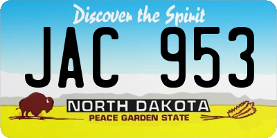 ND license plate JAC953