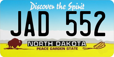 ND license plate JAD552