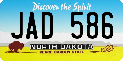 ND license plate JAD586