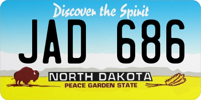ND license plate JAD686
