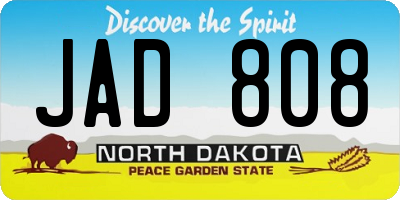 ND license plate JAD808