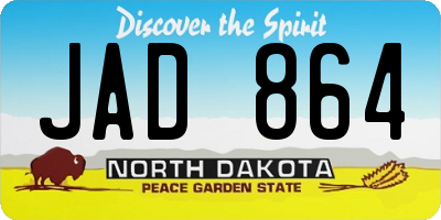 ND license plate JAD864