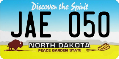 ND license plate JAE050