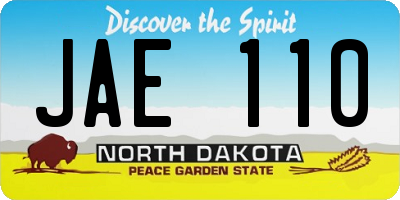 ND license plate JAE110