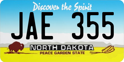 ND license plate JAE355