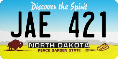 ND license plate JAE421