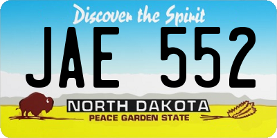 ND license plate JAE552