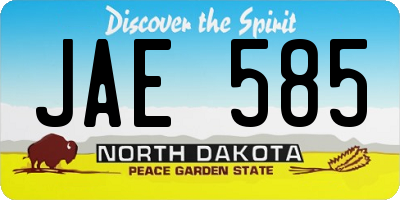 ND license plate JAE585