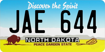 ND license plate JAE644