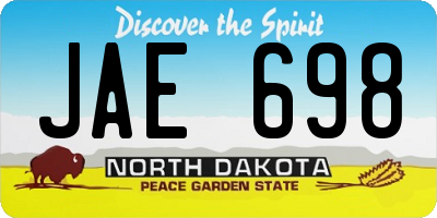 ND license plate JAE698