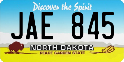 ND license plate JAE845
