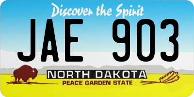 ND license plate JAE903