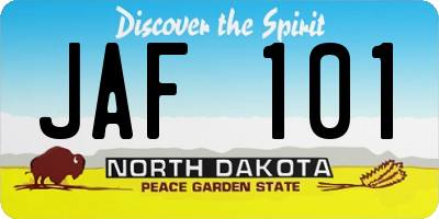 ND license plate JAF101